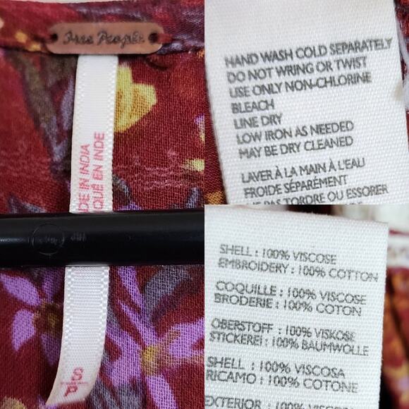 Free People Call On Me Small Embroidered Boho Dress - Picture 3 of 4